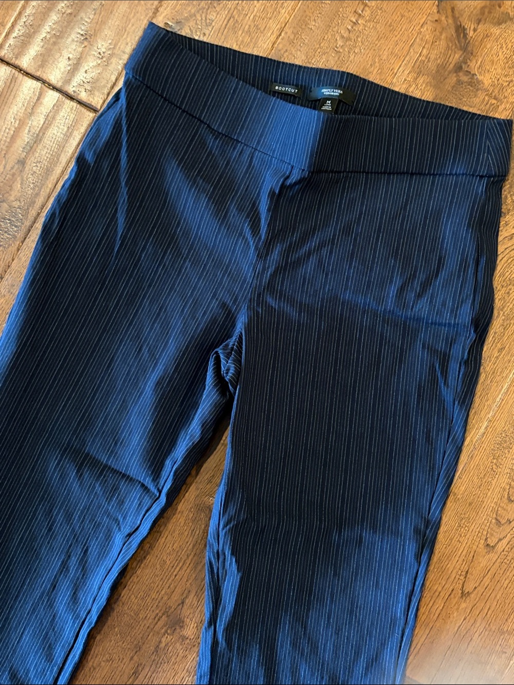 Simply Vera Pinstripe Bootcut Pants Med Long